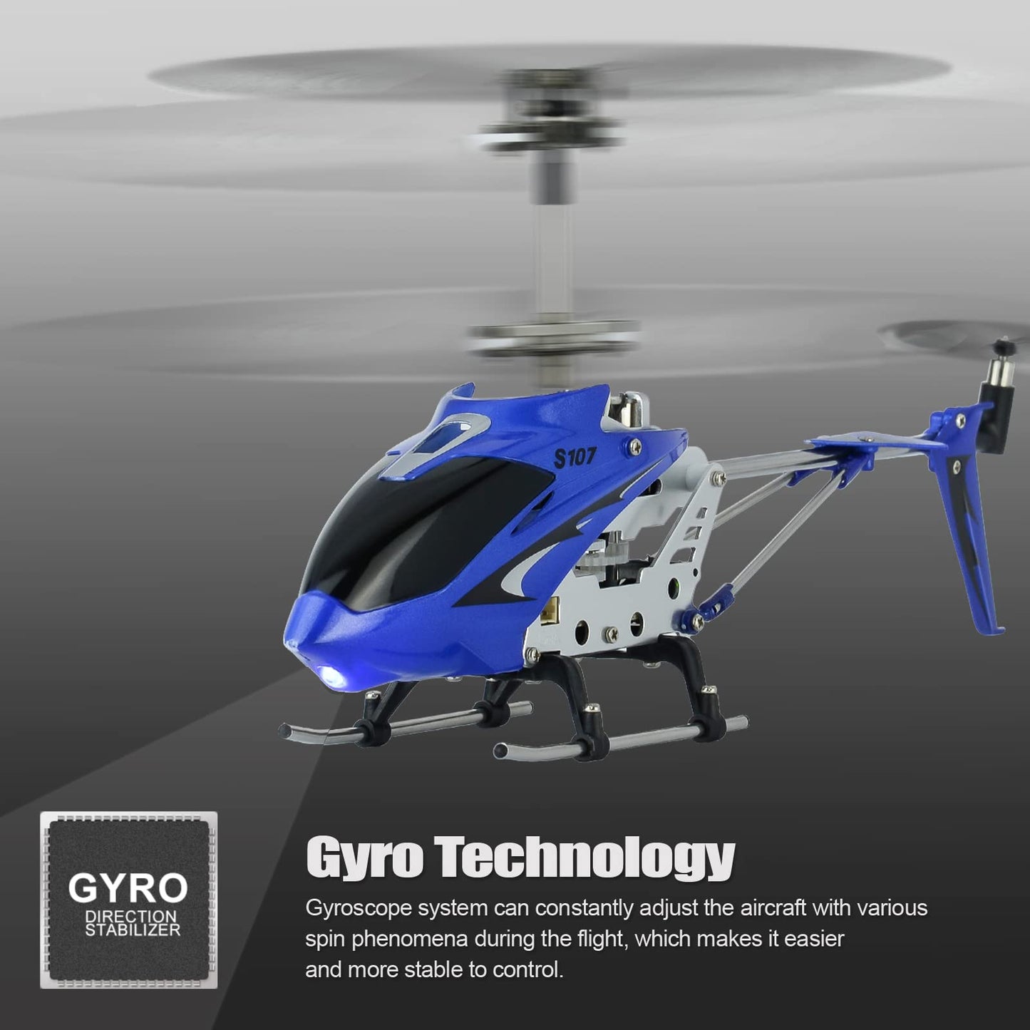 Cheerwing S107/S107G Phantom 3Ch 3.5 Channel Mini Rc Helicopter With Gyro Blue
