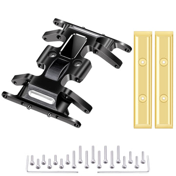 AllinRC SCX24 Skid Plate and Brass Chassis Weight Bar Upgrades for Axial SCX24 Gladiator Bronco Deadbolt C10 Wrangler