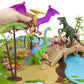 Imagination Generation Prehistoric Playset - 100 Pieces Mini Dino Figures, Educational Booklet, Play Mat & Storage - TCFG-002