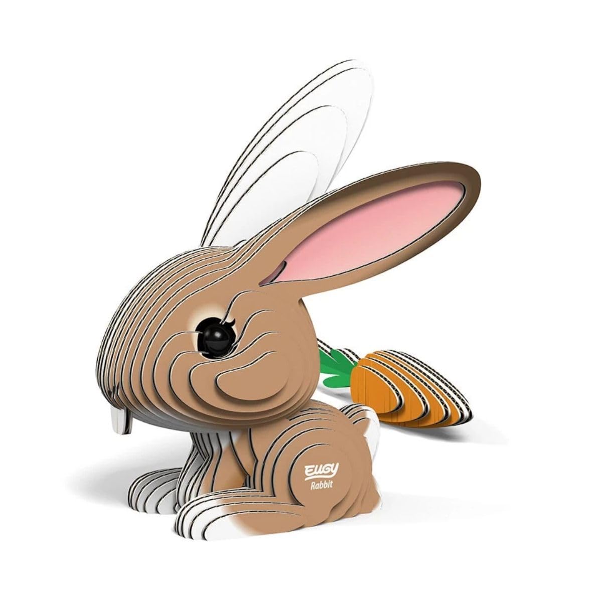 Eugy Rabbit 3D Puzzle, 39 Piece Eco-Friendly Educational Toy Puzzles For Boys, Girls & Kids Ages 6+