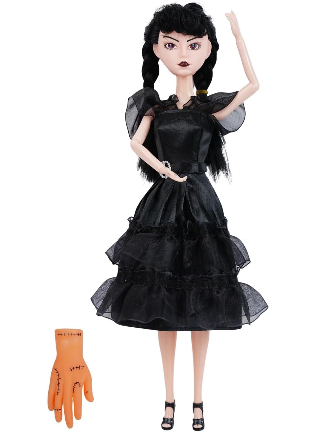 Ttsuimiless 11.5 Inch Dolls With Gift Box, Black Doll With Thing Hand, Black Dress, Black High Heels, Black Hair, Gift For Girls