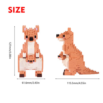 Larcele Animal Series Micro Building Blocks Animal Set, Diy Mini 3D Building Toy Bricks,899 Pieces Kljm-07 (Kangaroo)