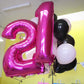Hot Pink 12 Balloon Numbers,40 Inch 12 Or 21 Birthday Balloon Foil Mylar Number 12 Balloon Large Dark Pink Number Balloons For Birthday Party Anniversary Festival Decorations