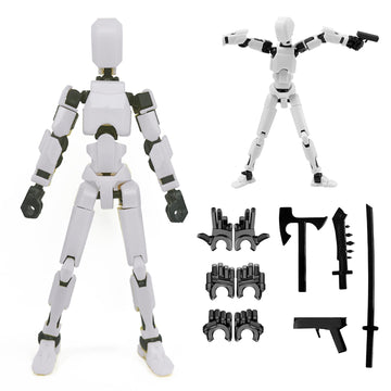 Rugwun Titan 13 Action Figure Lucky Robot 13 Action Figures Funny 3D Printed Multi Jointed Action Figures Nova 13 Action Figure Desktop Decorations Game Gifts for Kids mature-themed (White)