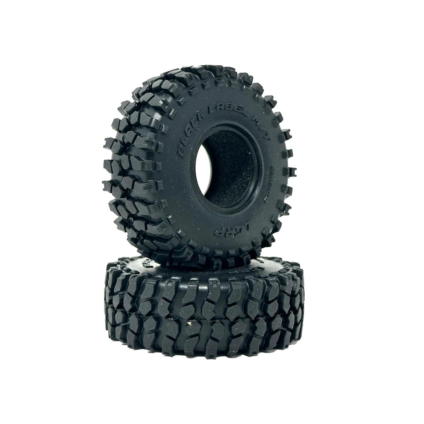 Generic Little Guy Racing Parts Black Label M/T (63mm) 1.0 Inch Tires Compatible with 1/24 RC Axial SCX24, RGT, Element, Enduro,