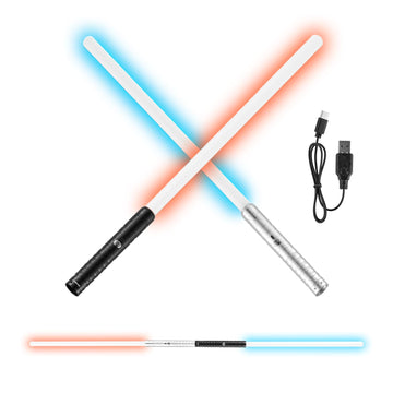 Vevor 2 In 1 Dueling Lightsaber, Alloy Handle Light Saber With 7 Rgb Colors And 4 Modes Sound Effects, Type-C Rechargeable Light