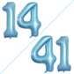 Goer Number 14 Balloons For 14Th Birthday Sweet 14 Party Decorations,42 Inch Jumbo Foil Helium 41 Balloons For 41St Birthday Party Decoration (Light Blue)