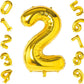 Shopping Time Golden Number Foil Balloons  (32 Inch) (Number 2)