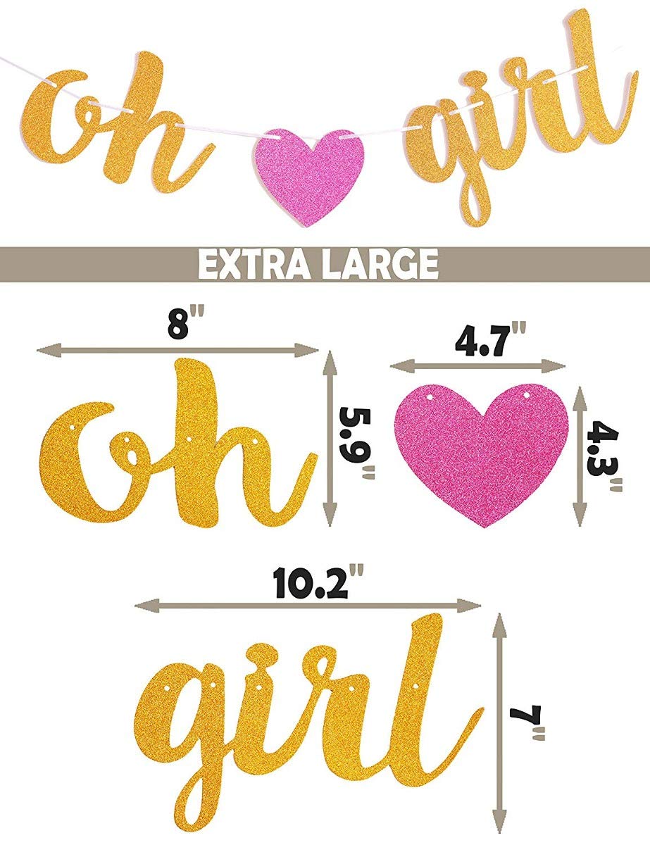 Flairs New York Decorations Banner Cake Toppers Party Props (Pack Of 1 Banner, Heart Oh Baby)