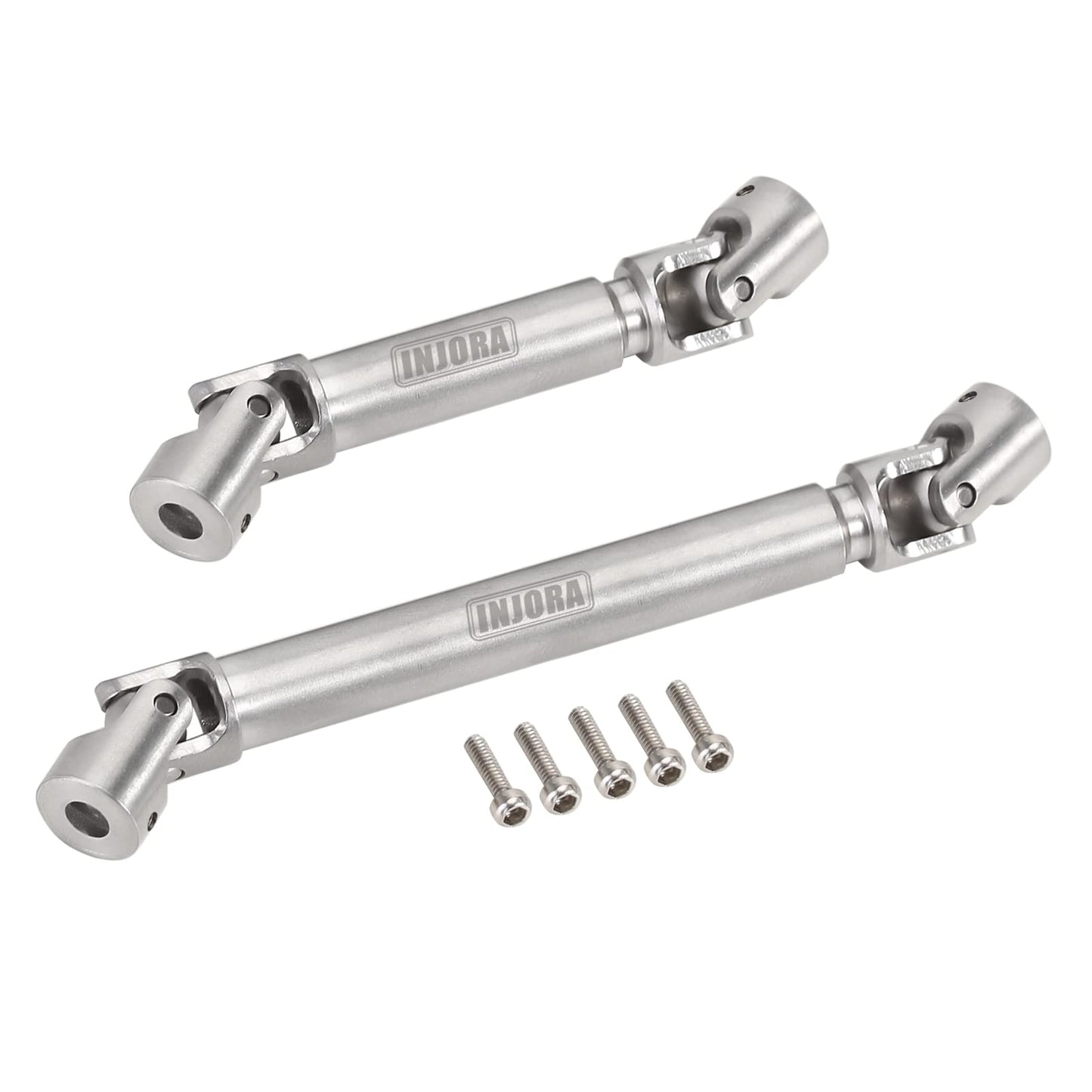 INJORA RC Drive Shaft Steel Stainless Steel Front Rear Center Shaft for SCX24 Gladiator Dodge Power Wagon Axial Upgrade Parts, 2