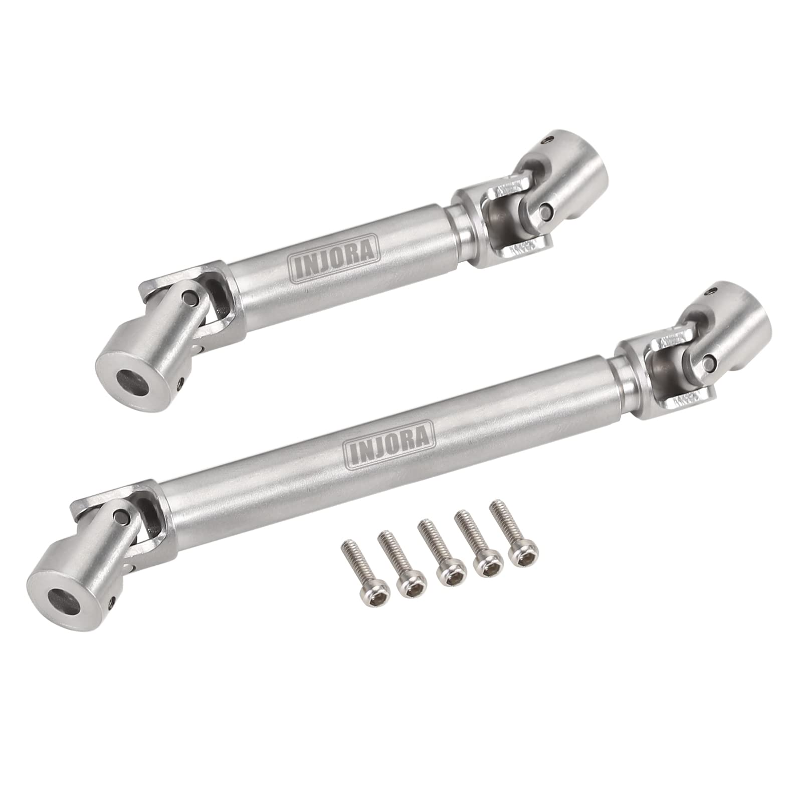 INJORA RC Drive Shaft Steel Stainless Steel Front Rear Center Shaft for SCX24 Gladiator Dodge Power Wagon Axial Upgrade Parts, 2