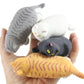 4 Fat Stretchy Cat Crushed Bead Sand Filled - Kitty Lover Sensory Fidget Toy Weighted (4 Fat Cats (All 4 Colors))