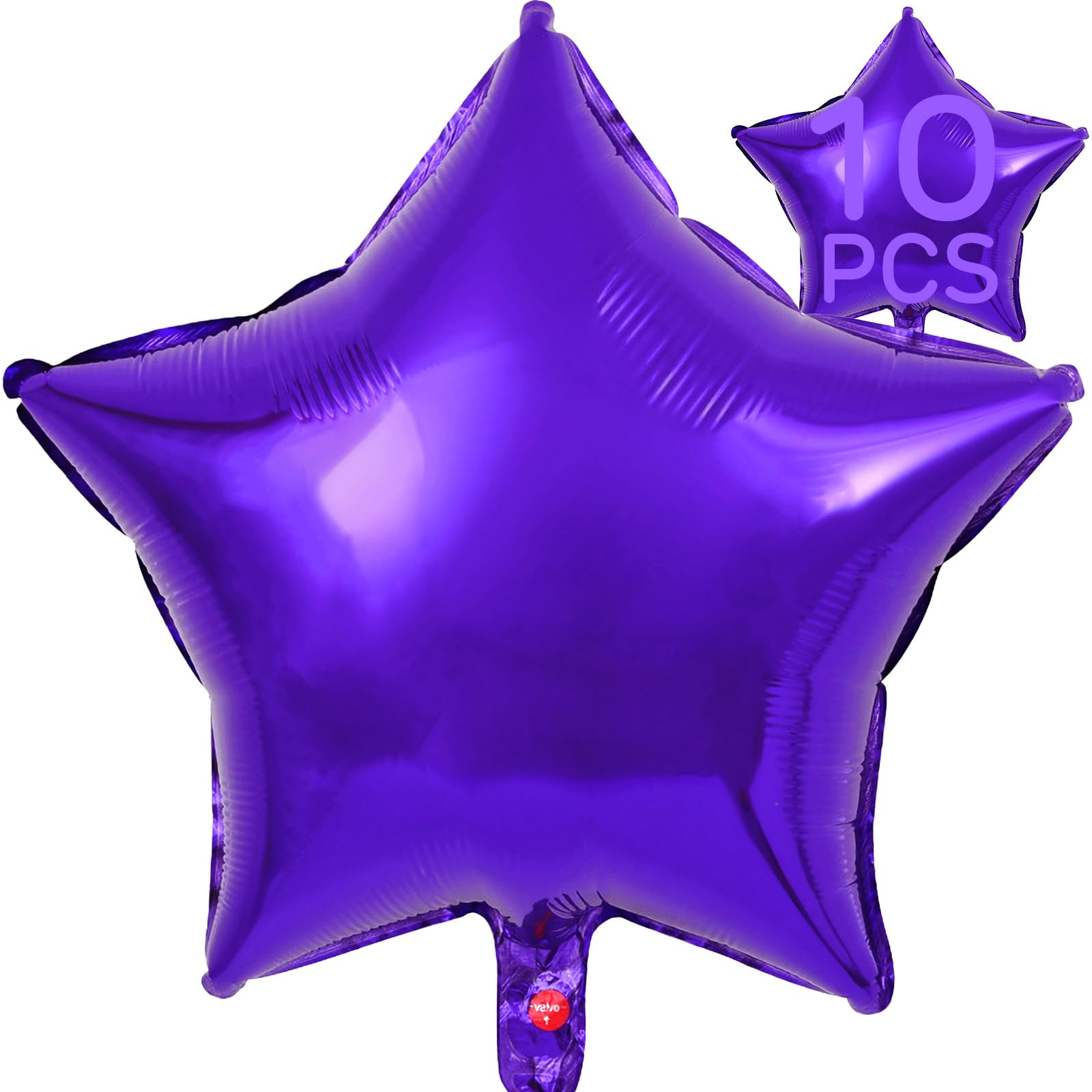 Purple Star Balloons 18 Inch, 10 Pcs Purple Star Shaped Mylar Helium Foil Metallic Balloon For Birthday Party Decorations Baby S