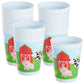 BLUE PANDA 16 Pack Plastic Farm Animals Cups - Barnyard Party Favors for Birthday Party Supplies (16 oz)