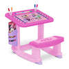 Disney Minnie Mouse Draw and Play Desk by Delta Children - Includes 10 Markers and Coloring Book, Pink