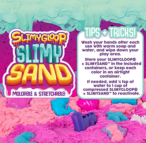 SLIMYSAND Slimy Sand Magical Mermaid, 3 lbs Stretchy Play Sand in Purple, Blue Glitter & Pink, Ages 3+