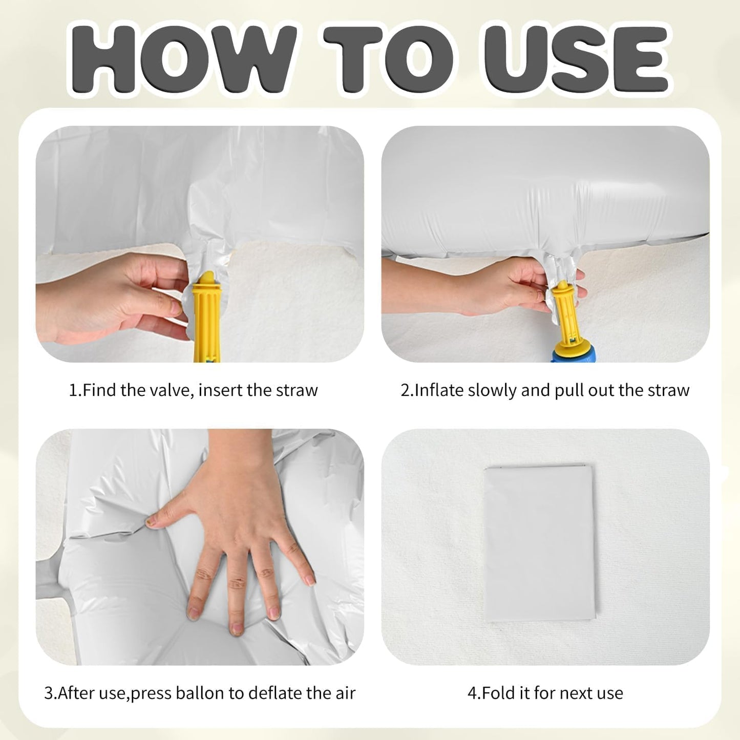 12 Pcs Heart Balloons, 18 inch White Heart Shaped Balloons, Big Heart Mylar Helium Balloons, Heart Love Foil Balloons for Weddin