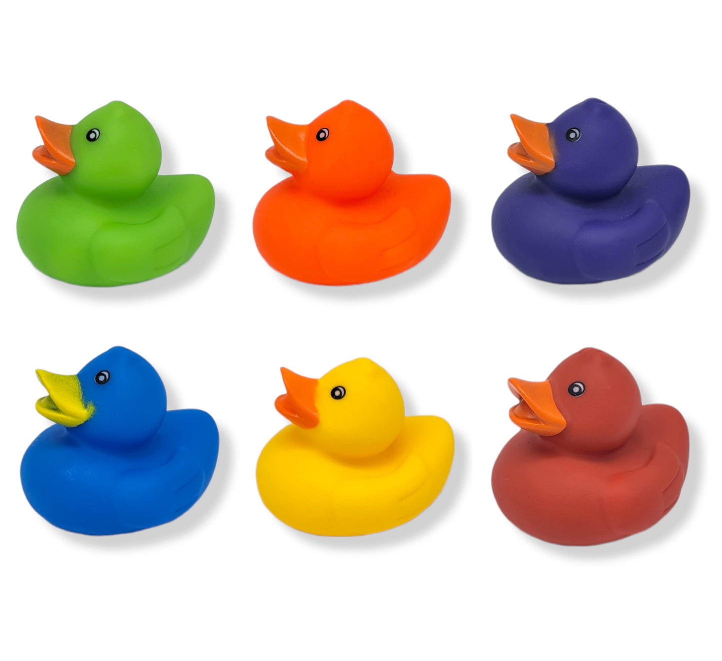 Cool Rubber Ducks (2') Standard Size. (12 Pack) Cute Duck Bath Tub Pool Toys. (Solid Color Rubber Duckies)