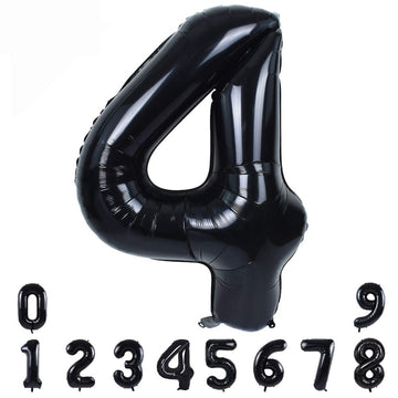 Toniful 40 Inch Black Large Numbers Balloons 0-9,Number 4 Digital 4 Helium Balloons,Foil Mylar Big Number Balloons For Birthday