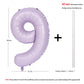40 In Matte Purple Number Balloons Helium Foil Mylar Balloon Birthday Party Banquet Decoration Digital 9