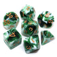 CREEBUY Polyhedral DND Dice Set Green White RPG Dice for Dungeon and Dragons D&D Pathfinder MTG Role Playing Games 7-Die Dice