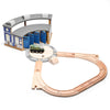 SainSmart Jr. Wooden Train Track with Roundhouse - Railway Toy for Toddlers, Double-Side Tracks Compatible with with All Major B