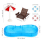 Homoyoyo Miniature Swimming Pool, 5Pc Beach Dollhouse Swimming Pool Umbrella Palm Chair Ring For Diy Plant Pool, Playhouse