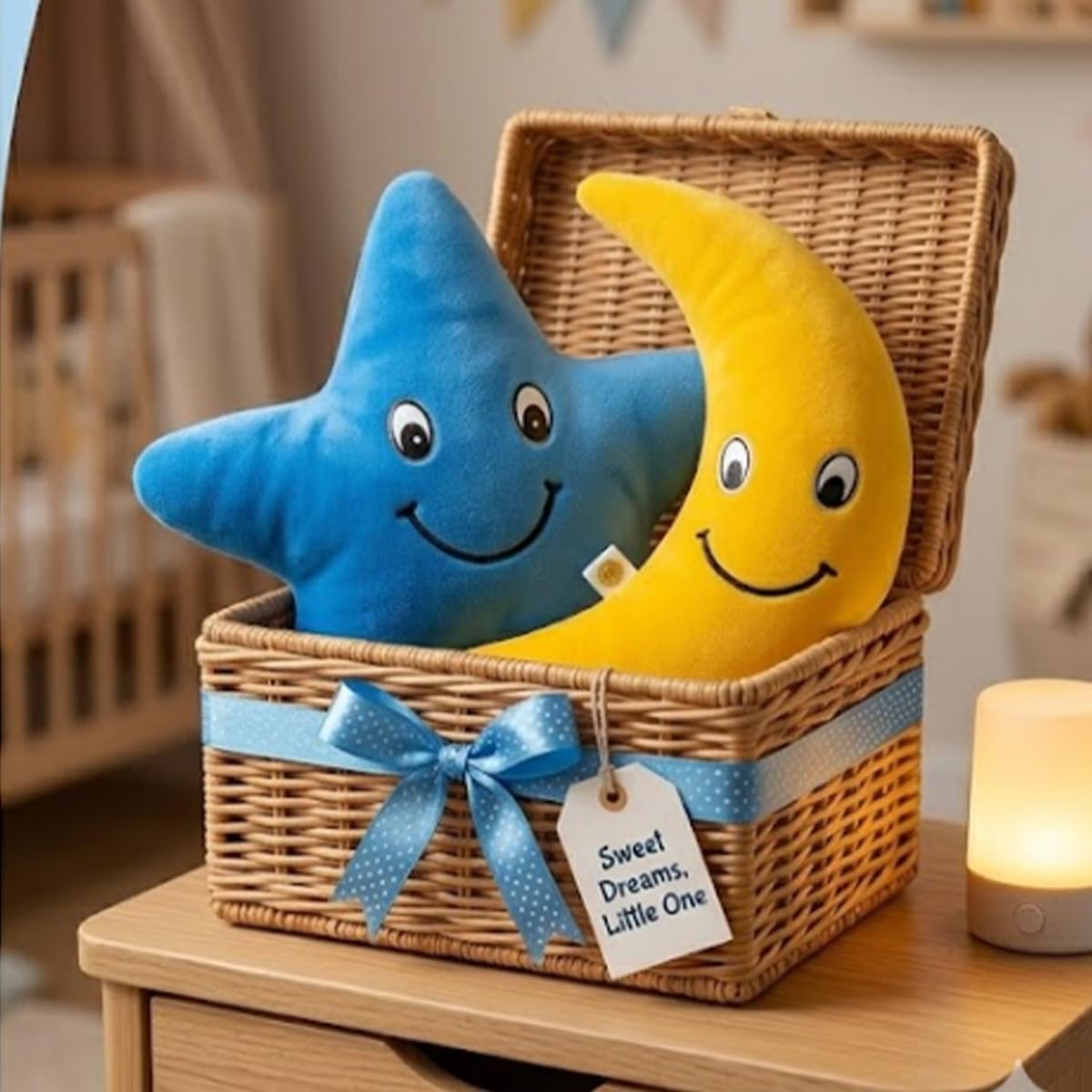 Goldenhub Polyester Moon with Star Soft Toy
