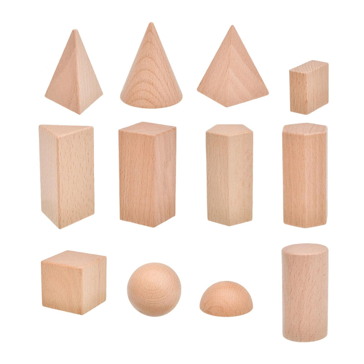MYADDICTION 12Pcs 3D Shapes Geometric Solids Math Game Blocks for Children Birthday Gift