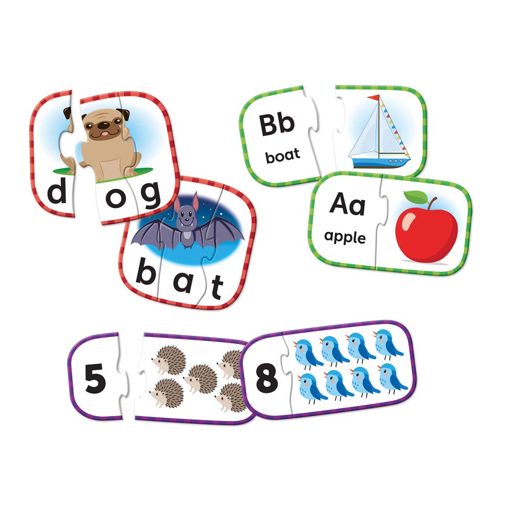 Learning Resources Preschool Puzzle Cards, Abcs, Counting & 3-Letter Words, Ages 3+
