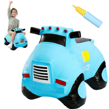 INPANY Bouncy Car Toys for 2 3 4 Year Old, Toddlers Boys Girls Gifts, Kids Ride on Trucks Toys, Outdoor Inflatable Rubber Hopper