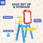 STEAM Life Large Art Easel for Kids, Double-Sided Magnetic Chalkboard & White Board, Height Adjustable, Blue & Red, Model SL-ESL-S