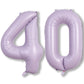 Light Purple Number 40 Birthday Balloons, 40 Inch Large Pastel Dusty Purple Mylar Foil Number 4 & 0 Balloons For Women, 40Th Bir