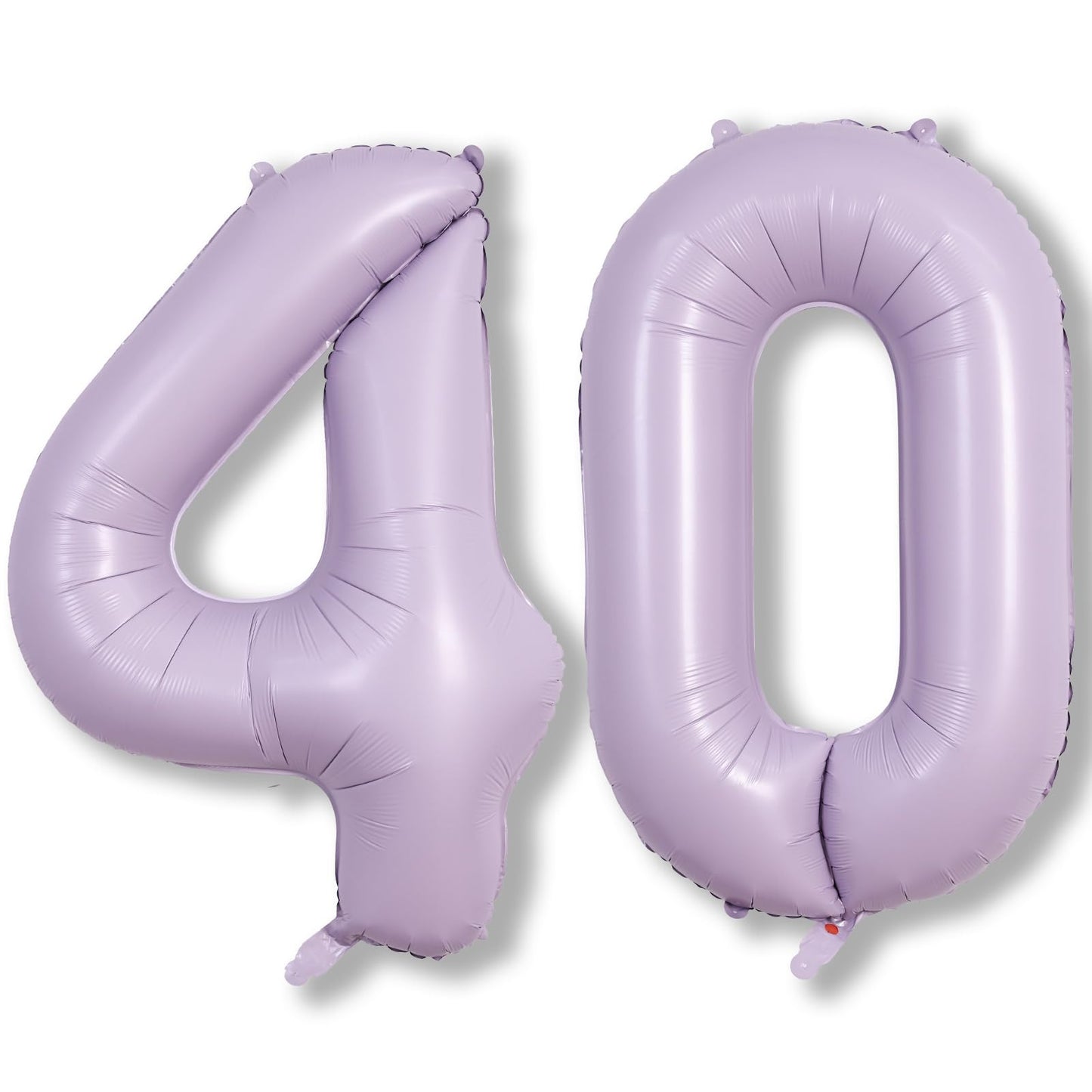 Light Purple Number 40 Birthday Balloons, 40 Inch Large Pastel Dusty Purple Mylar Foil Number 4 & 0 Balloons For Women, 40Th Bir