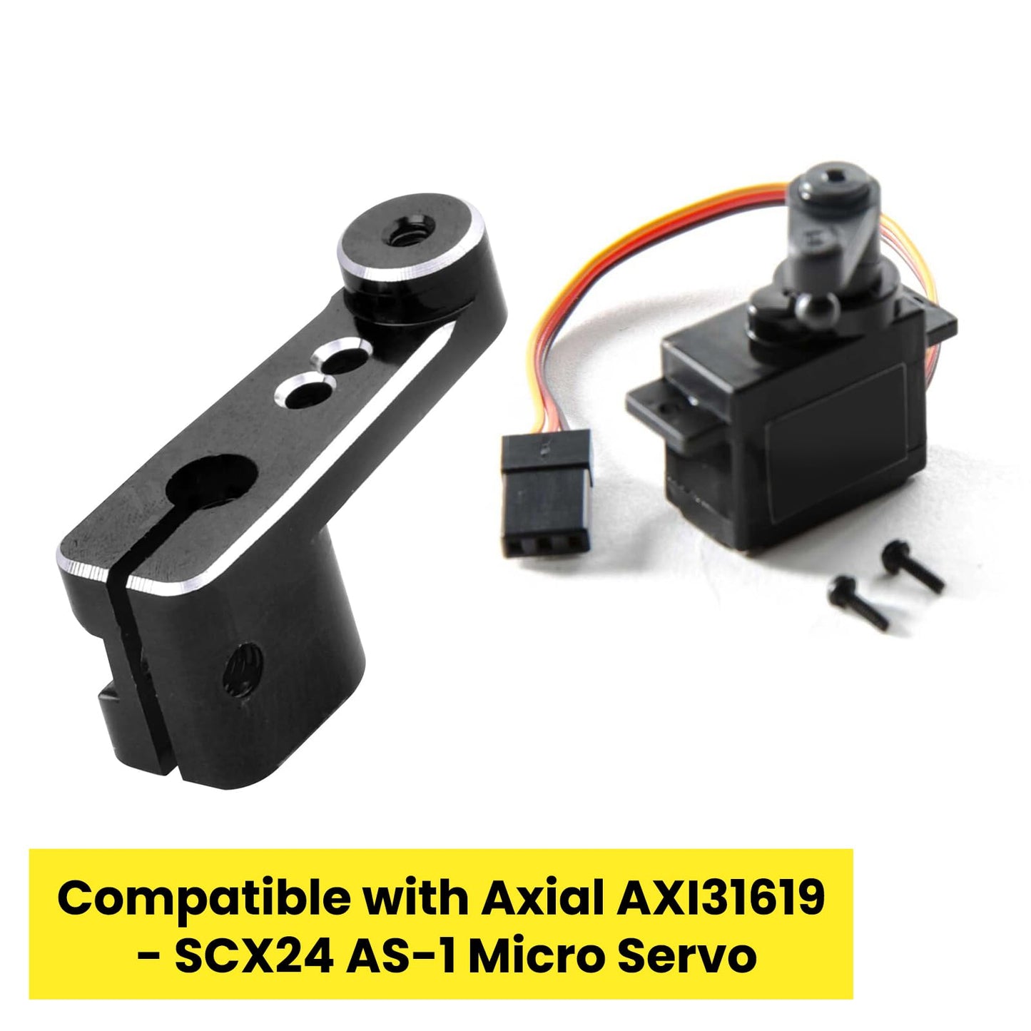 Hobbyfire Aluminum Servo Horn Arm For Scx24 Axial As-1 Micro Servo Axi31619 (Black)