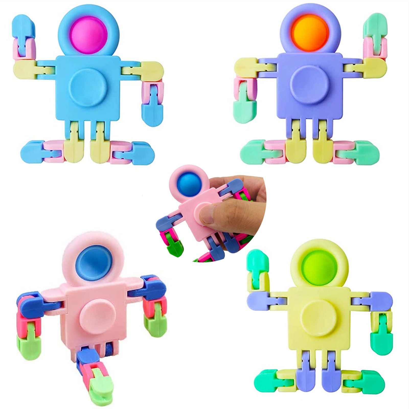 Transformable Fidget Spinners For Kids And Adults, 4 Pack Fidget Toys For Teens Anxiety, Sensory Toys For Autism Adhd Stress Rel