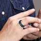 Udolfly Mens Fidget Rings Anxiety Rings For Men Womens Chain Spinner Rings For Adults Titanium Steel Ring Black Blue Size 9