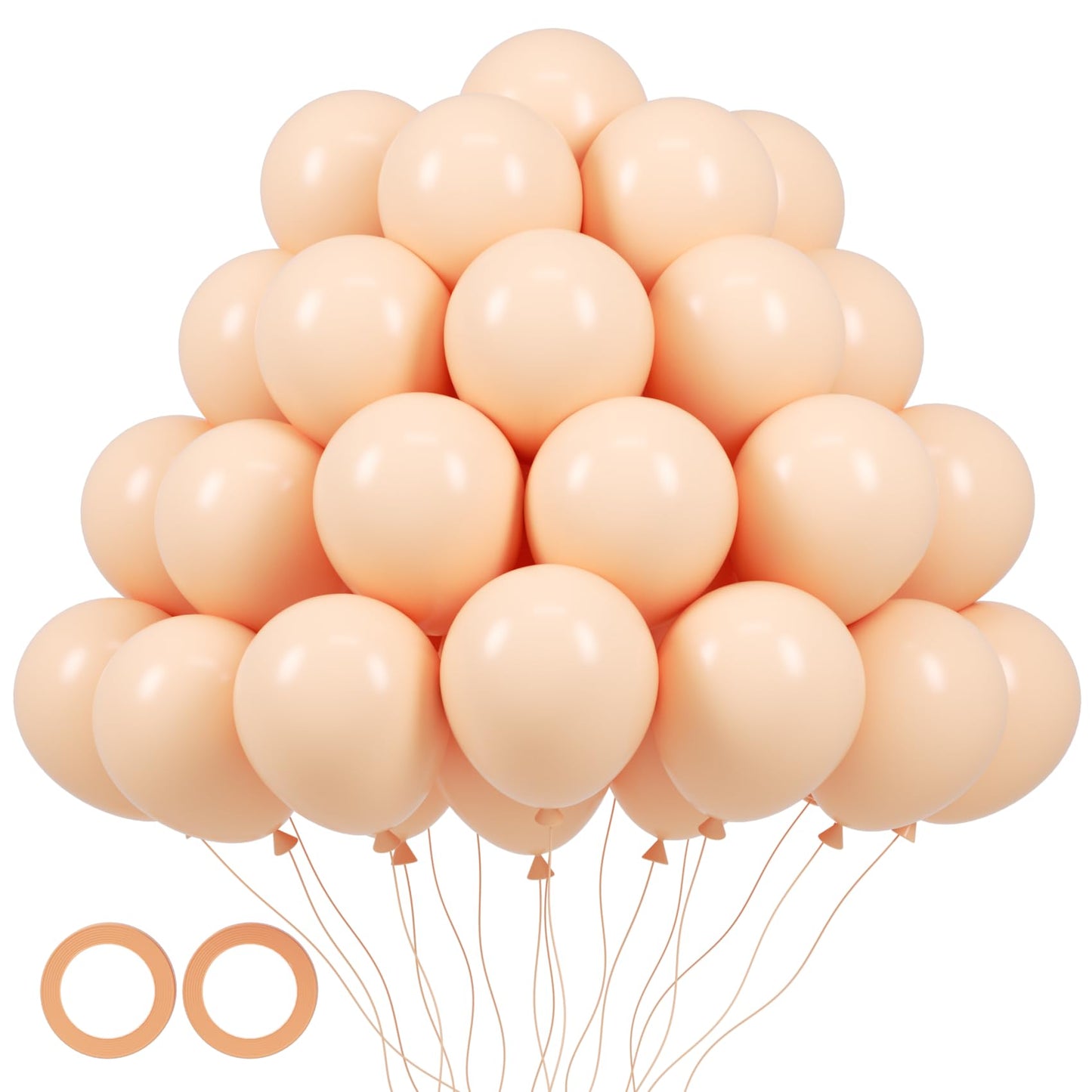 Voircoloria 105Pcs Pastel Orange Balloons 12Inch Party Latex Balloons For Boys Girls Birthday Baby Shower Gender Reveal Wedding