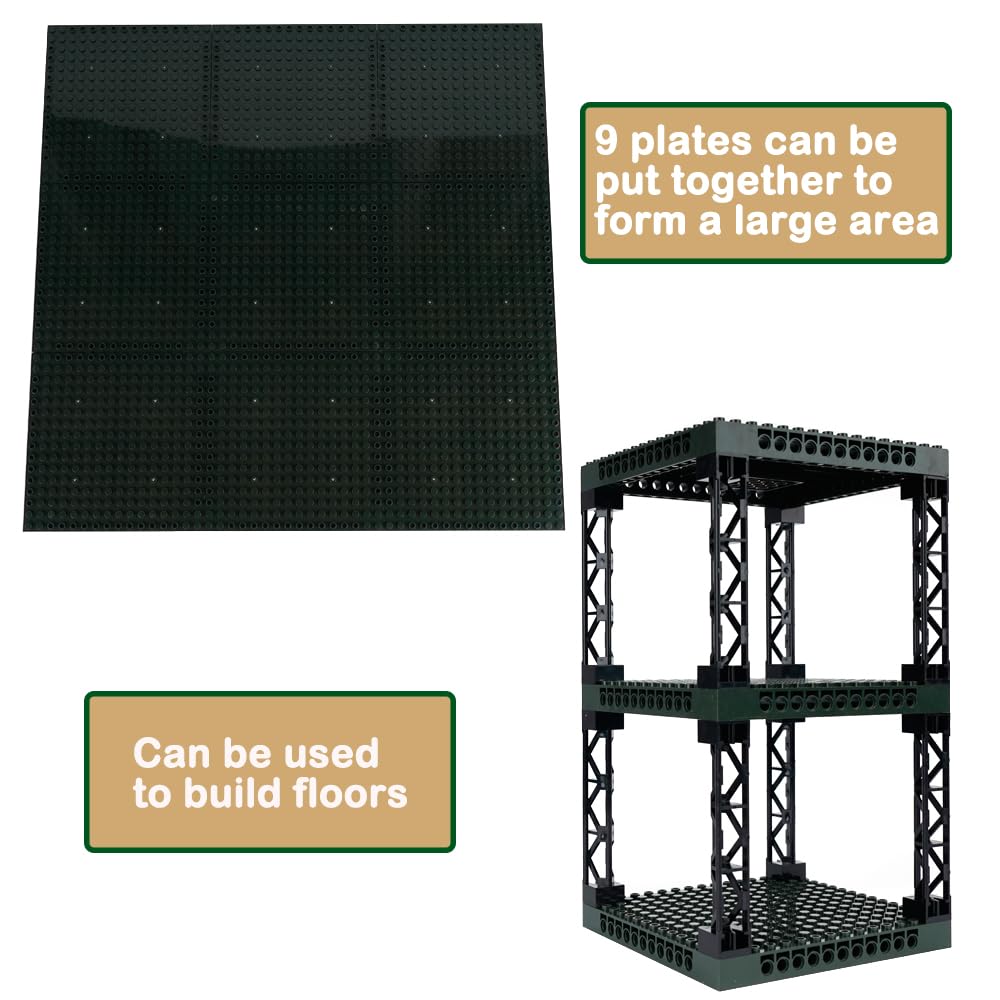 WSRYLTCH Claasic Brick 16x16 Plate 1/3 with Holes - Pixel Art Painting Base Pins Suppor Pillar Accessories Pack,Building Block B