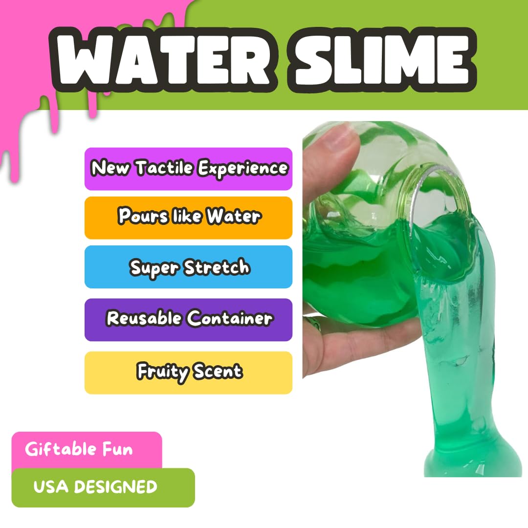 Nichole Jacklyne Watermelon Scented Water Slime Kids Toy, Non-Sticky Sensory Gift for Boys and Girls, Stress Relief Slime Party