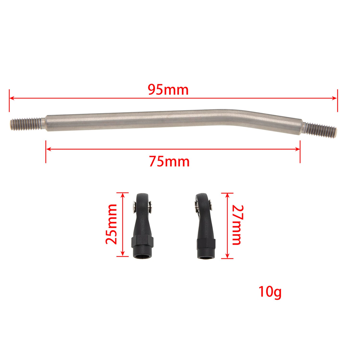 Meus Racing 1/10 Links Titanium Chassis Links Kit For Traxxas Trx4 Axial Scx10 Tamiya Cco1 Redcat Gen8 1/10 Rc Crawler. (95Mm)