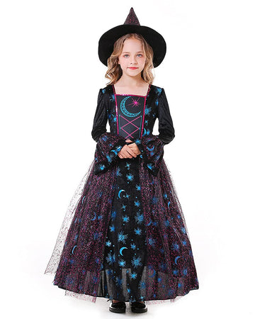 Seasons Girls Light Up Deluxe Moonlight Witch Costume (M(8-10))