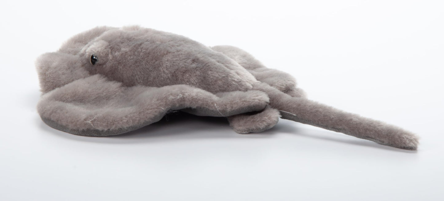 The Petting Zoo Stingray Plush Toy, 15 Inch Grey Stuffed Animal, Recycled Plastic, Model 321107, Ocean Animals Gift for Kids