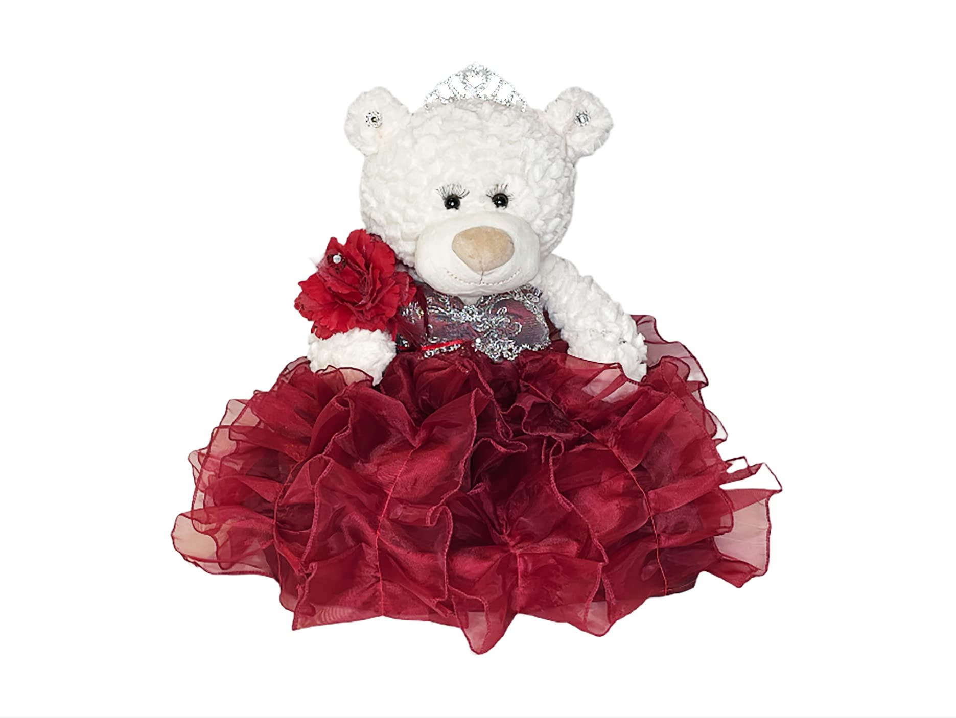 Kinnex Collections Since 1997 20'' Quince Anos Quinceanera Last Doll Teddy Bear With Dress (Centerpiece) ~ Arc16831-7R (Burgundy
