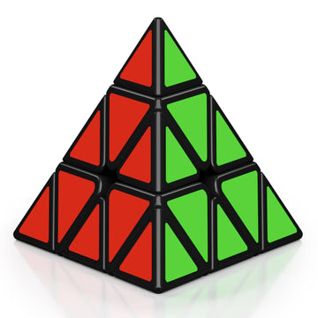 Roxenda Pyramid Speed Cube, 3X3X3 Qiming Pyramid Speed Cube Triangle Cube Puzzle Magic Cube (Black)