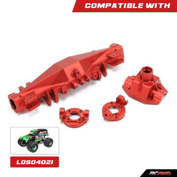 RCAWD Front Axle Housing Cover Case Set LOS242031 for Losi 1/8 LMT Red