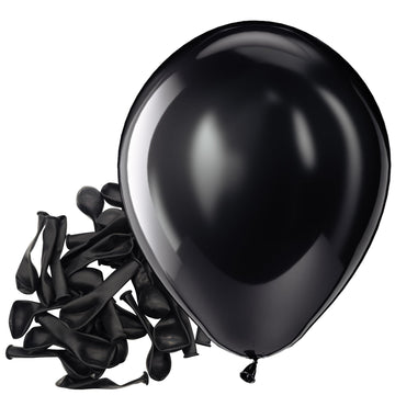 Bezente Black Balloons Latex Party Balloons - 150 Pack 5 Inch Matte Black Helium Balloons For Black Themed Birthday Graduation B