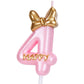 Nuanchu Pink Number 4 Candle Girl Happy Birthday Topper, for Birthday Cake Baking Celebration Reunions Anniversary Party Supplie