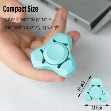 FREELOVE Metal Fidget Spinner for mature-themeds  Stainless Steel Heavy Spinning Toys  Small Mini Fox Hand Gyro  Bearing enhanced Long High Spin Fidget Block  Ceramic Plated Blue