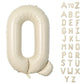 Biapian 40 Inch Letter Q Balloons, Giant Cream Q Foil Balloon, Big Single Alphabet A-Z Balloons, Beige Large Aluminum Q Balloons